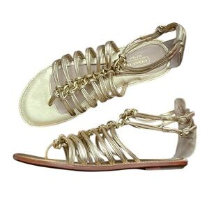 Coach Gillian Gold Gladiator Sandals